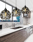 Lampa Wisząca Sufitowa Kryształowa App206-1c Czarna