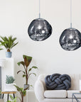 Lampa Sufitowa Wisząca Szklana APP330-1CP SREBRNA