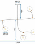Lampa Wisząca Sufitowa Czarny Mat APP1673-8CP 9