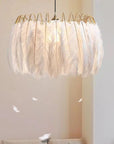 Lampa Sufitowa Z Piórami Boho App662 Złota 2