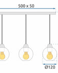 Lampa Wisząca Kryształowa Potrójna App715-3cp Chrom