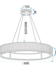 LAMPA SUFITOWA WISZĄCA LED APP1748-CP 60CM 10
