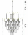 KRYSZTAŁOWA LAMPA SUFITOWA 312358 Złota 10