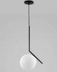 Lampa Sufitowa Wisząca Szklana Kula G107-1W Czarna Biała 10