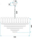 Lampa Wisząca Z Kryształami G049-CP 60CM 10