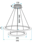 LAMPA SUFITOWA WISZĄCA LED LHJ045-CP2 NIKIEL SZCZOTKOWANY 10