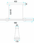 LAMPA SUFITOWA WISZĄCA LED G159-CP ZŁOTA 10