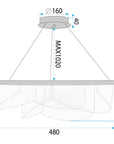 Lampa Sufitowa Wisząca LED G138-CP 50cm Złota 10