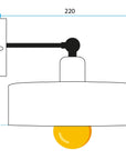LAMPA ŚCIENNA KINKIET APP1332-1W BLACK GOLD 11