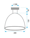 Lampa Sufitowa Lustrzana APP1303-1C Czarna 11