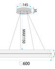 LAMPA SUFITOWA WISZĄCA LED APP1768-CP Złota 60cm 11