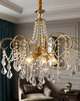 Lampa Wisząca Z Kryształami SWE081-CP 60cm Złota 12