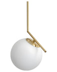 Lampa Sufitowa Wisząca Szklana Kula G106-1W Złota Biała 13