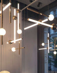 Lampa Sufitowa Wisząca Długa LED APP475-CP Złota