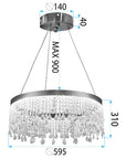LAMPA SUFITOWA WISZĄCA LED APP1731-1CP Złota 60cm 17