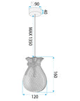 LAMPA SUFITOWA WISZĄCA LHJ107-1CP JASNE RÓŻOWE ZŁOTO 19