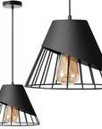 LAMPA SUFITOWA WISZĄCA KLOSZ METAL APP227-1CP CZARNA 1