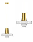 Lampa Wisząca Szklana Metalowa LED APP553-1CP Złota 1
