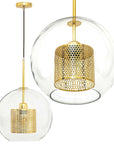 Lampa Wisząca Szklana Loft APP556-1CP 30cm Złota 1
