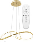 Lampa Sufitowa Wisząca Ring Nowoczesna LED + Pilot APP394-CP Złota 1