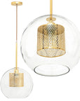 Lampa Wisząca Szklana Loft APP554-1CP 20cm Złota 1