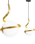 LAMPA WISZĄCA SZKLANA KULA SPIRALA APP1733-1CP ZŁOTA 1
