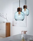 Lampa sufitowa szkalana APP433-1CP Niebieska