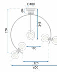Lampa Sufitowa Szklane Kule APP979-8C