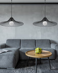 Lampa Sufitowa Wisząca Płaska Okrągła Loft APP500-1CP Czarna