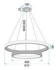 LAMPA SUFITOWA WISZĄCA LED APP1772-CP Złoto Szczotkowane 20