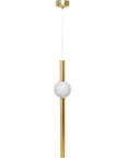 Lampa Sufitowa Wisząca Długa LED APP475-CP Złota