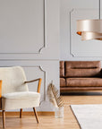 Lampa Wisząca 50cm APP970-1CP Beżowa