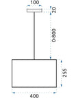 Lampa Wisząca 40cm APP620-1CP Czarna