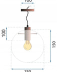 Lampa sufitowa wisząca szklana Lassi 15 cm Różowe Złoto