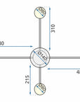 Lampa Sufitowa 4-ramienna Led App519-4c Czarna