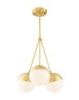 Lampa Wisząca Szklana Kula Mleczna APP688-3CP Złota 2