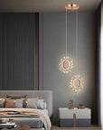 LAMPA SUFITOWA WISZĄCA LED LHJ103-2CP ZŁOTA 2