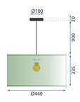 Lampa Wisząca 44cm APP955-1CP Niebieska