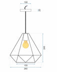 Lampa Sufitowa Trójkątna Geometryczna App252-1cp Czarna