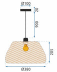 Lampa Sufitowa Wisząca Boho Natural App886-1cp
