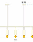 Lampa Wisząca Nowoczesna Metal Loft App611-5c Czarna
