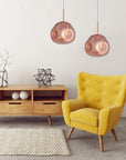Lampa Sufitowa Wisząca Szklana APP333-1CP Różowe Złoto