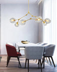 Lampa Wisząca Szklane Kule 7 Ramion APP507-7C Złota 3