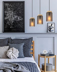 LAMPA SUFITOWA WISZĄCA APP1812-3CP Frosted Grey 3