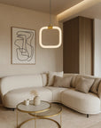 LAMPA SUFITOWA WISZĄCA LED LHJ057-CP1 ZŁOTA SZCZOTKOWANA 3