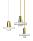 Lampa Wisząca Szklana Metalowa LED APP553-1CP Złota 3
