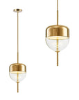 Lampa Sufitowa Wisząca Szklana Metalowa APP551-1CP Złota