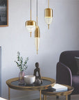 Lampa Sufitowa Wisząca Szklana Metalowa APP551-1CP Złota