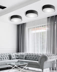 Lampa Plafon 40cm Okrągła Sufitowa app642-3c Czarna