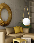 Lampa Sufitowa Wisząca Szklana Kula APP472-1CP Biała